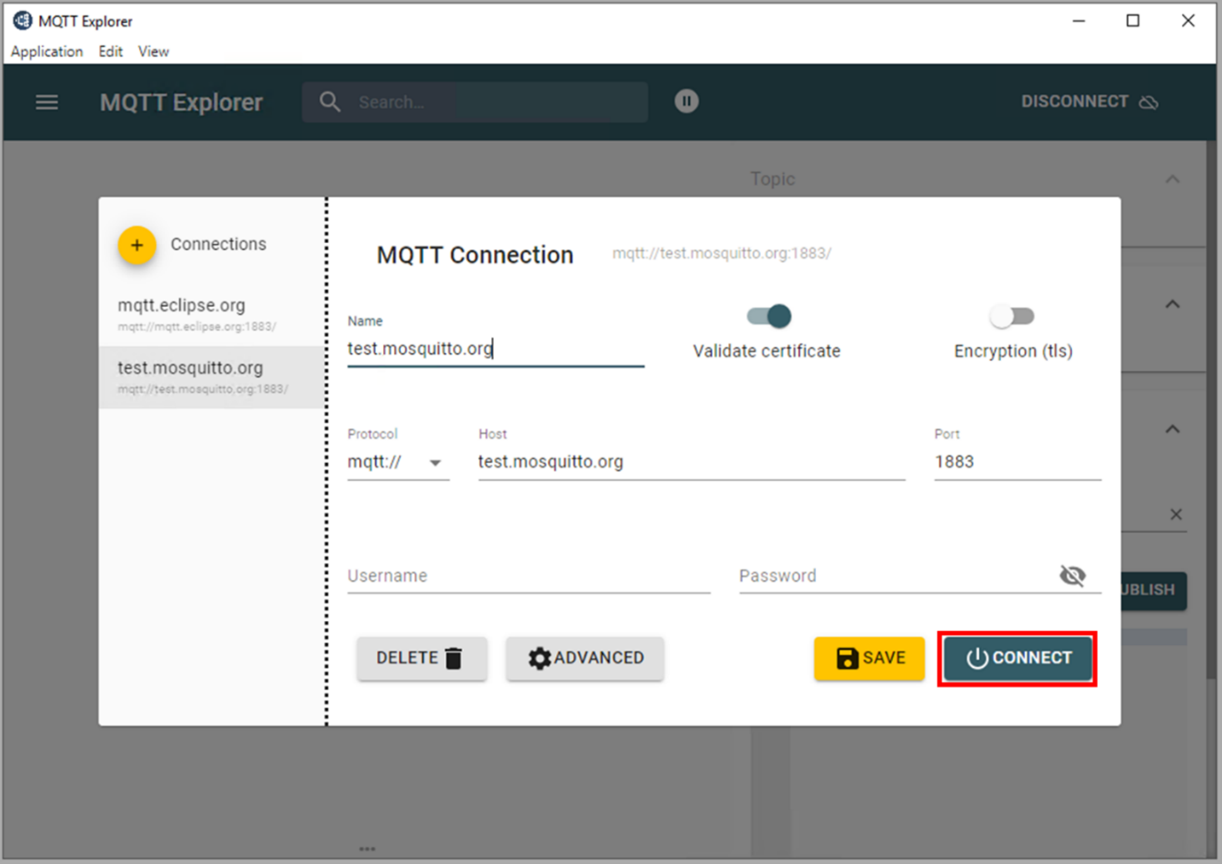 Open MQTT Explorer 