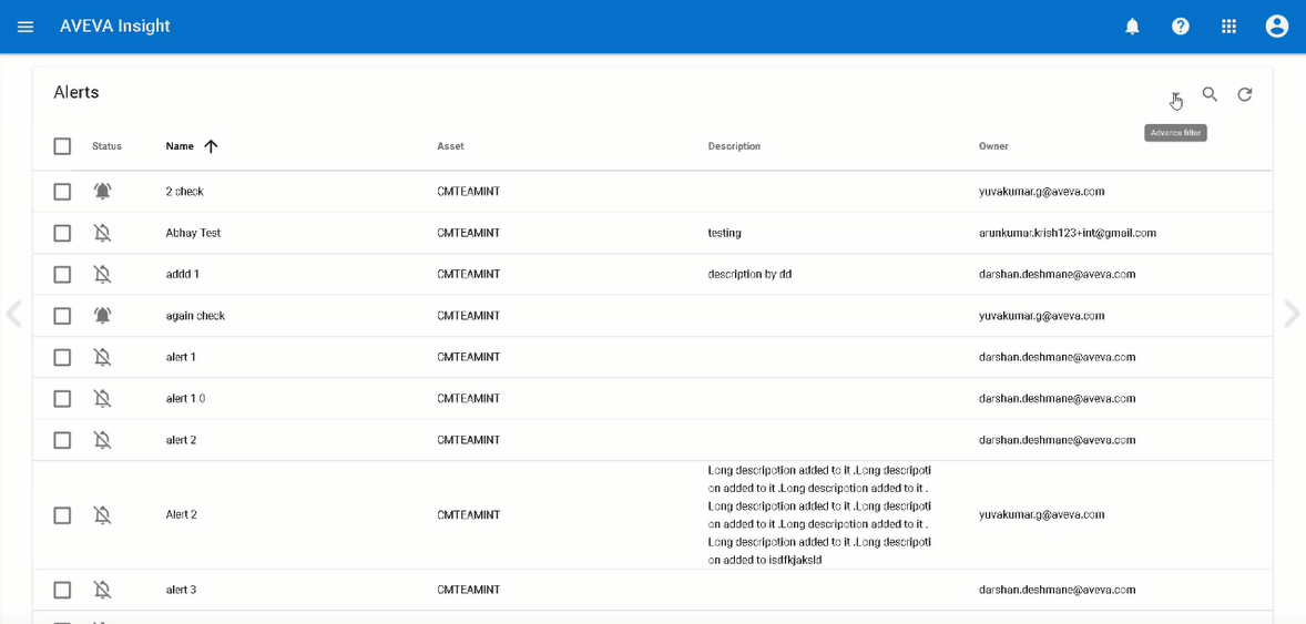 Alerts can now be filtered by asset type and administrators can update alerts created by others